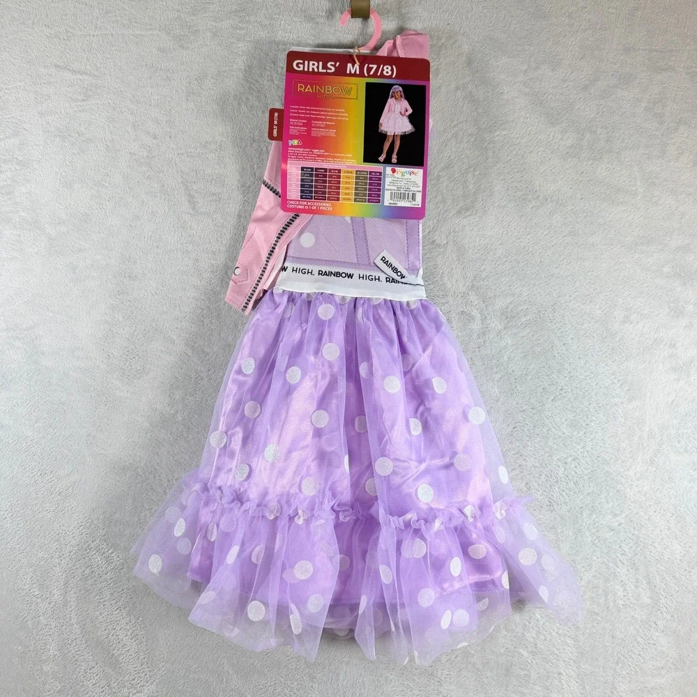 Rainbow High Violet Costume Girls Medium 7/8 Dress Jacket Disguise New